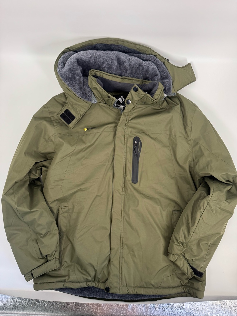 Men's Olive Green Insulated Hooded Jacket -Kugnala